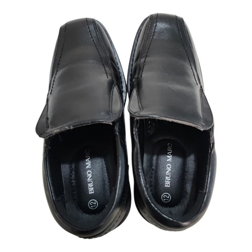 Bruno Marc Loafers Kids Size 12 Black Formal Wedding School Classic Comfort